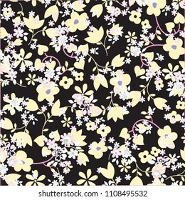 Cute floral pattern in the small flower. Ditsy print vector texture. Elegant template for fashion prints. Printing with small rose-colored flowers.