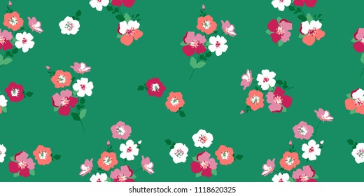 Cute floral pattern in the small flower. Seamless vector texture for fashion prints, wrapping, textile, paper, wallpaper. Flowery background.