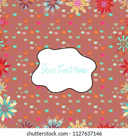 Cute Floral pattern in the small flower. Flowers on pink, white and orange colors.