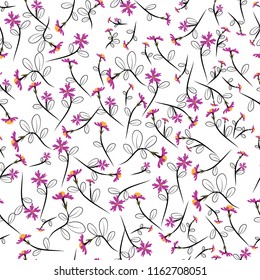 Cute Floral pattern in the small flower. Seamless vector texture background