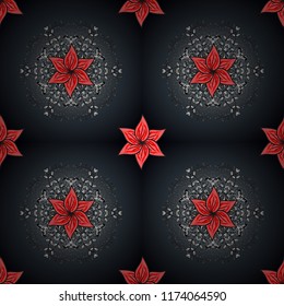 Cute Floral pattern in the small flower. Vector pattern. Vector illustration. Gentle, summer floral on gray, blue and pink colors.