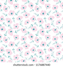 Cute floral pattern in the small flower. Seamless vector texture. Elegant template for fashion prints. White background.