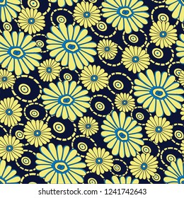 Cute Floral pattern in the small flower on navy