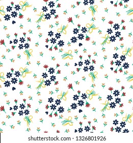 Cute Floral pattern in the small flower on white