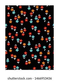 Cute floral pattern in the small flower. Ditsy print. Seamless vector texture. Elegant template for fashion prints. Printing with small flowers. 