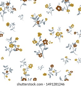 Cute Floral pattern in the small flower. Seamless vector texture.