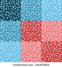 Cute floral pattern in a small flower. Motifs are randomly scattered. Seamless vector texture.
Elegant pattern for fashion prints in folk style. Imitation of a patchwork, handwork.