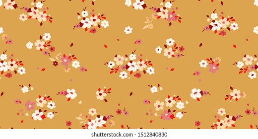 Cute floral pattern in the small flower. Seamless vector texture for fashion prints, wrapping, textile, paper, wallpaper.