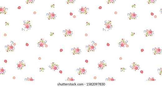 Cute floral pattern in the small flower. Seamless vector texture for fashion prints, wrapping, textile, paper, wallpaper, background.