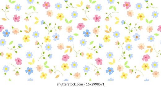 Cute floral pattern in the small flower. Seamless vector texture for fashion prints, wrapping, textile, paper, wallpaper, background.