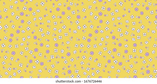 Cute floral pattern in the small flower. Seamless vector texture for fashion prints, wrapping, textile, paper, wallpaper.