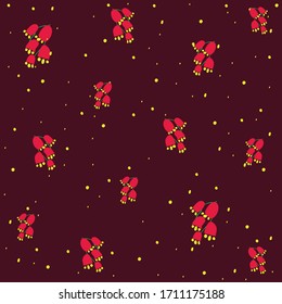 Cute floral pattern in the small flower. Seamless vector texture. Printing with small red flowers. Floral Pattern.