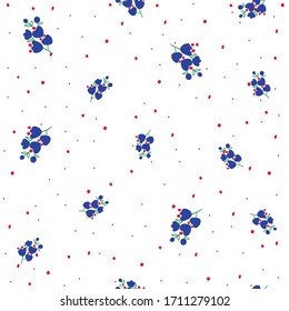 Frische Blumenmuster in der kleinen Blume. Nahtlose Textur der Vektorillustration. Drucken mit kleinen blauen Blumen.