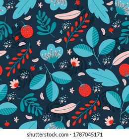 Cute Floral pattern in the small flower. "Ditsy print". Motifs scattered random. Seamless vector texture. Elegant template for fashion prints. Printing with small colorful flowers. Black background.