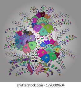 Cute Floral pattern in the small flower. Fashionable fabric pattern. Vector illustration. Sketch Tony fabric pattern.