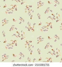 Cute floral pattern in the small flower. Ditsy print. Seamless vector texture. Elegant template for fashion prints. Printing with small pink flowers. Dark blue background.