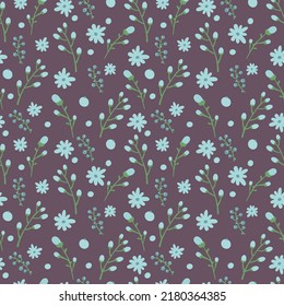 Cute floral pattern in the small flower. Ditsy print. Motifs scattered random. Seamless vector texture. Elegant template for fashion prints. Printing with small flowers. plants background.