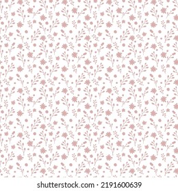 Patrón floral lindo en la flor pequeña. Impresión Ditsy. Los motivos se dispersaron al azar. Textura vectorial sin inconvenientes. Elegante plantilla para impresiones de moda. Impresión con flores pequeñas. fondo de plantas.