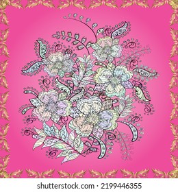 Cute Floral pattern in the small flower. seamless floral pattern with nice doodles flowers. Beautiful fabric pattern. vector illustration 
