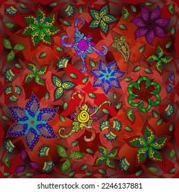 Cute Floral pattern in the small flower. seamless floral pattern with nice doodles flowers. Beautiful fabric pattern. vector illustration 