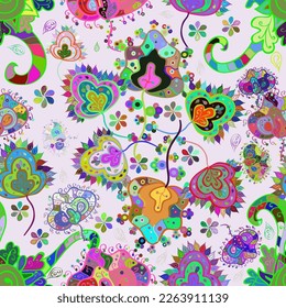Patrón floral lindo en la flor pequeña. patrón floral sin fisuras con bonitas flores de doodles. Bonito patrón de tela. ilustración vectorial. Doodles. Rosa, verde. Ligero. 