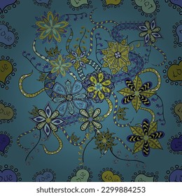Cute Floral pattern in the small flower. seamless floral pattern with nice doodles flowers. Beautiful fabric pattern. vector illustration 