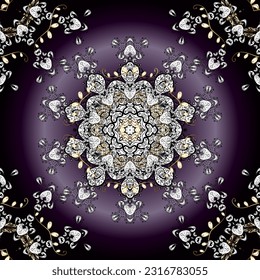 Cute Floral pattern in the small flower. vector pattern. Gentle, summer floral on pleasant colors. vector illustration. Mandala. White. Lilac. Purple. 