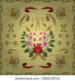 Cute Floral pattern in the small flower. seamless floral pattern with nice doodles flowers. Beautiful fabric pattern. vector illustration. Flowers. 