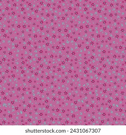 Cute Floral pattern in the small flower. "Ditsy print". Motifs scattered random. Seamless vector texture. Elegant template for fashion prints. Printing with very small pink flowers. White background.