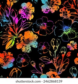 Cute floral pattern in the small flower. Ditsy print. Motifs scattered random. Multi colorful flowers pattern.