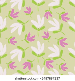 Cute floral pattern in the small flower. Ditsy print. Seamless vector texture. Elegant template for fashion prints. Printing with small white flowers. Light orange background.