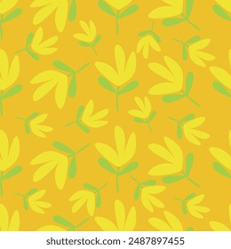Nettes Blumenmuster in der kleinen Blume. Ditsy Print. Nahtlose Textur der Vektorgrafik. Elegante Vorlage für Modedrucke. Drucken mit kleinen weißen Blüten. Hellorangefarbener Hintergrund.