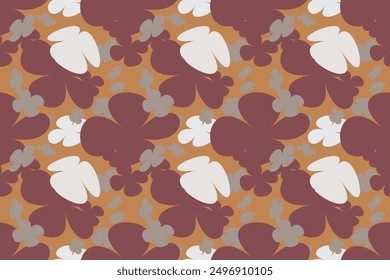 Nettes Blumenmuster in der kleinen Blume. Vintage 70er Jahre Stil Blumen Hintergrund Illustration. Bunte Pastellfarbe Groovy Kunstwerk Paket, Y2k Natur Hintergründe mit Frühlingspflanzen.