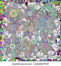 Cute Floral pattern in the small flower. seamless floral pattern with nice doodles flowers. Beautiful fabric pattern. vector illustration. Doodles. Petals. Colorful.