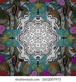 Cute Floral pattern in the small flower. seamless floral pattern with nice doodles flowers. Beautiful fabric pattern. vector illustration. Doodles. Petals. Colorful.