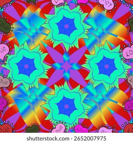 Cute Floral pattern in the small flower. seamless floral pattern with nice doodles flowers. Beautiful fabric pattern. vector illustration. Doodles. Petals. Colorful.