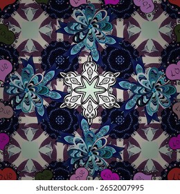 Cute Floral pattern in the small flower. seamless floral pattern with nice doodles flowers. Beautiful fabric pattern. vector illustration. Doodles. Petals. Colorful.