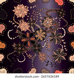 Lindo patrón floral en la Pequeña flor. Flores sobre colores. Ilustración vectorial.