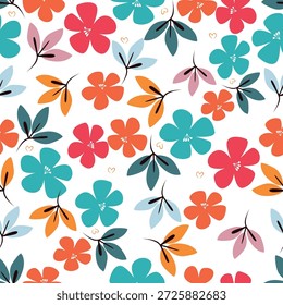 Cute Floral pattern in the small flower. Cute seamless floral pattern. Simple flowers background for fabric. Vintage flowery pattern.
