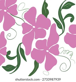 Cute Floral pattern in the small flower. Cute floral pattern with simple pink flowers Free arrangement of small flowers and leaves on a light background Simple and straightforward floral print design.