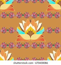 Cute Floral pattern in the small flower. Seamless Tony fabric pattern. Fashionable fabric pattern. Vector illustration.