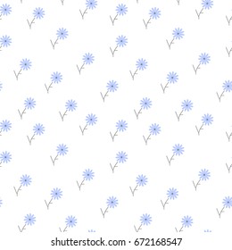 Cute Floral pattern in the small flower. Motifs scattered random. Seamless vector texture. Elegant template for fashion prints. White background.