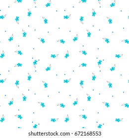 Cute Floral pattern in the small flower. Motifs scattered random. Seamless vector texture. Elegant template for fashion prints. White background.