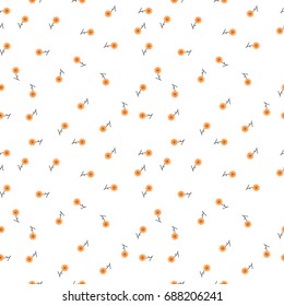 Cute Floral pattern in the small flower. Motifs scattered random. Seamless vector texture. Elegant template for fashion prints. White background.