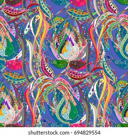 Cute Floral pattern in the small flower. Flowers on colorful background. Vector illustration.