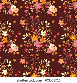 Diseño floral en la flor pequeña. Textura vectorial transparente para impresiones de moda, envoltura, textil, papel, papel pintado.