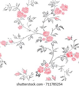 Cute Floral pattern in the small flower. Imitation of embroidery