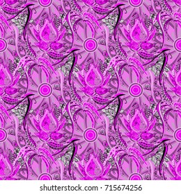 Cute Floral pattern in the small flower. Flowers on pink, magenta and purple background.