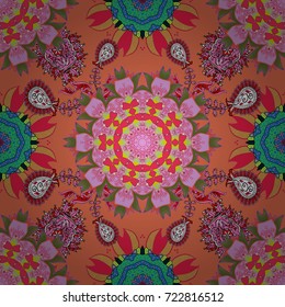 Cute Floral pattern in the small flower. Vector illustration. Seamless.