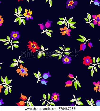 Cute Floral pattern in the small flower. "Ditsy print". Motifs scattered random. Seamless vector texture. Elegant template for fashion prints. 